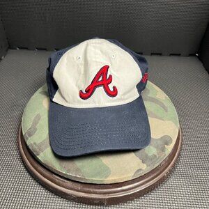 Atlanta Braves New Era Adjustable Hat Navy & White Genuine MLB Merchandise